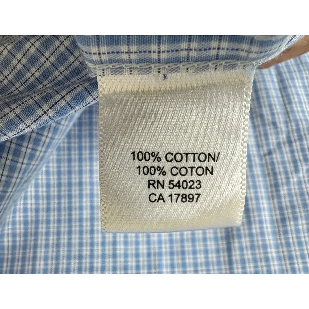 Banana Republic Button Down Shirts Mens Size Small Blue Check Non Iron Cotton